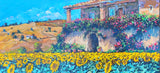 Casolare con girasoli - Paesaggio Toscano 40x 80