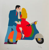 Amour à Deux, serigrafia polimaterica con interventi in collage, smalti di Marco Lodola, 30x30 cm