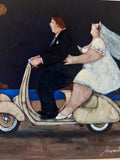 Lisandro Rota - La Sposa del Vespista - Giclée ritoccata a mano - 20x20