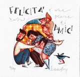 Felicità è una casa piena di amici - 20 x 20 cm