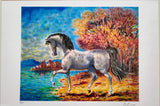 Cavallo bianco 46x65 cm - Giovan Francesco Gonzaga