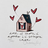 Dove il cuore è aperto c'è sempre casa  - Federica Porro 14 x 14 cm